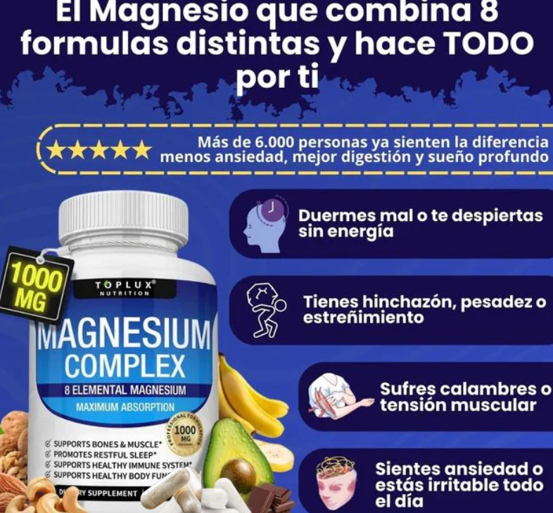 Magnesium Complex™ 8 en 1 💊 | Energía diaria, descanso profundo y equilibrio total (60 cápsulas)  <br> <span style="color:#dc2626;font-weight:900;">🔥 OFERTA ESPECIAL: 25% DE DESCUENTO</span>