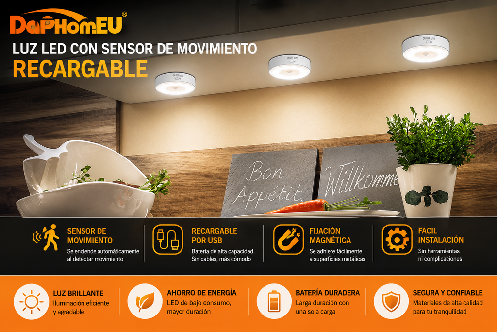 💡🚶‍♂️ Tu casa se ilumina sola cuando te movés 🌙🚶‍♂️ <br> ⚡ Sin cables • 🔋 Recargable • 🧲 Instalación fácil <br> <span style="color:#dc2626;font-weight:900;">🔥 OFERTA ESPECIAL: 25% DE DESCUENTO</span>