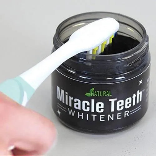 ✨ Miracle Teeth Whitener – Polvo Blanqueador Dental Natural con Carbón de Coco | Sin Peróxido | Como se ve en TV <br> <span style="color:#dc2626;font-weight:900;">🔥 OFERTA ESPECIAL: 25% DE DESCUENTO</span>