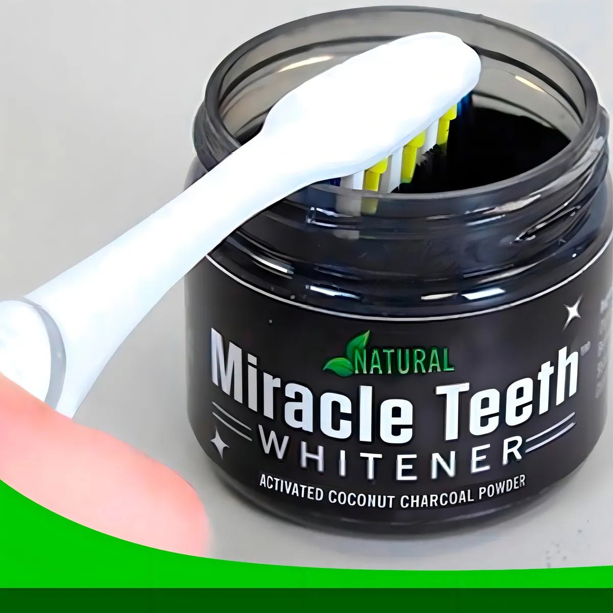 ✨ Miracle Teeth Whitener – Polvo Blanqueador Dental Natural con Carbón de Coco | Sin Peróxido | Como se ve en TV <br> <span style="color:#dc2626;font-weight:900;">🔥 OFERTA ESPECIAL: 25% DE DESCUENTO</span>