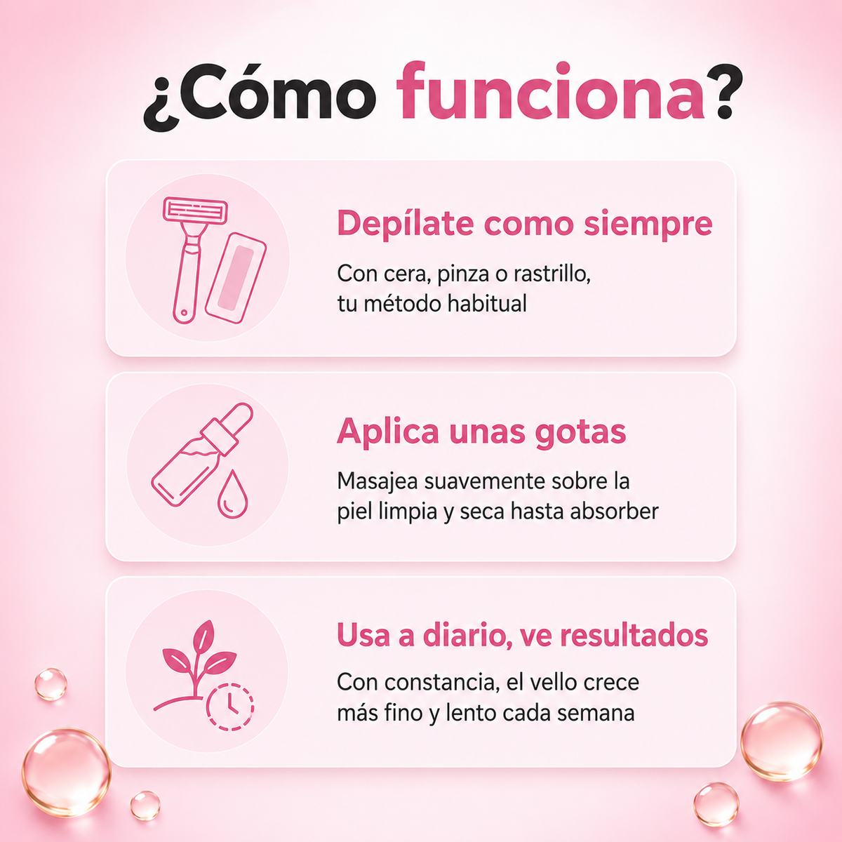 Menos vello. Sin dolor. Sin láser.