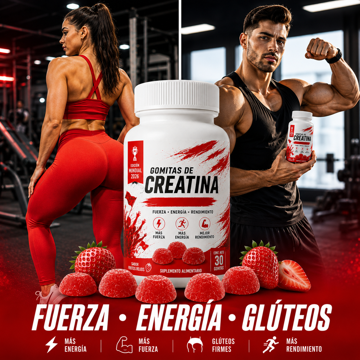 🔥🍓 GOMITAS DE CREATINA: MÁS FUERZA, MÁS RENDIMIENTO, CERO COMPLICACIONES 💪⚡ <br> <span style="color:#dc2626;font-weight:900;">🔥 OFERTA ESPECIAL: 25% DE DESCUENTO</span>